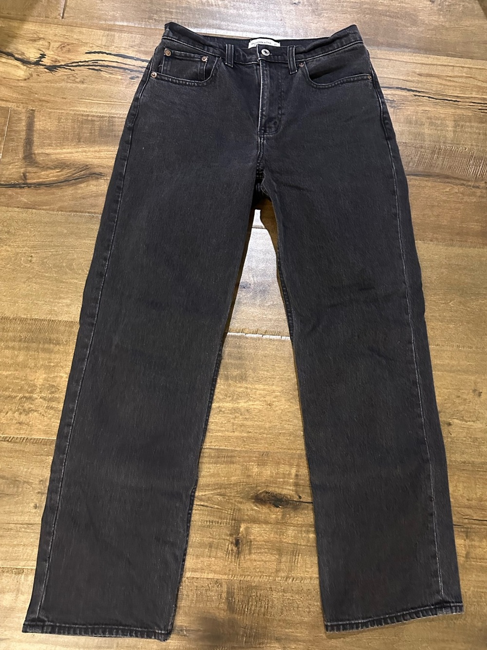 Abercrombie & Fitch Women’s Vintage Straight Jeans in Washed Black